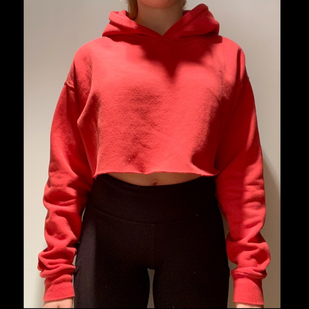 cropped red urban outfitters sweatshirt
